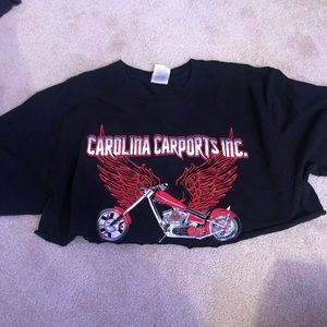 cropped motorcycle tee